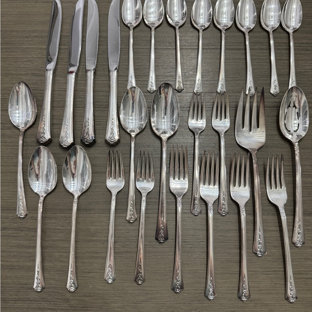 Vintage Holmes & Edward’s Silver INLAID Flatware Set - 27 Pcs.
